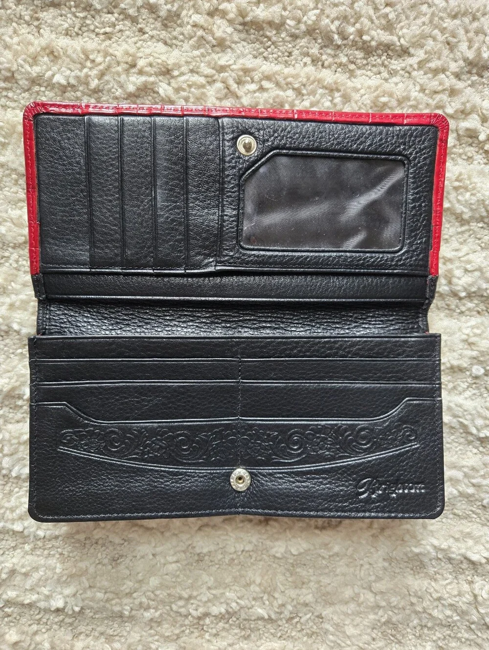 Brighton Red Plaid Bow Wallet